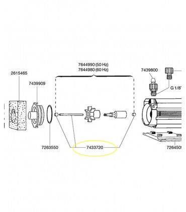 Eheim Shaft and bushings alberino per universal 300/600