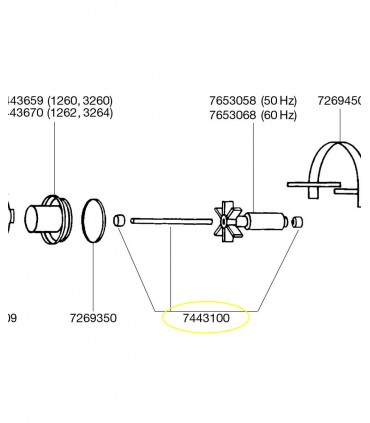 Eheim Shaft and brushing alberino per universal 2400/3400