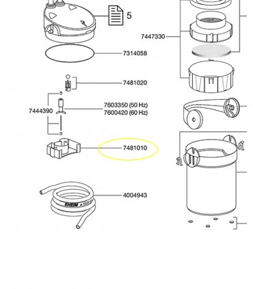 Eheim Camera pompa con guaina per ecco (2231/2233/2235), ecco comfort (2232/2234/2236), ecco pro 130/200/300