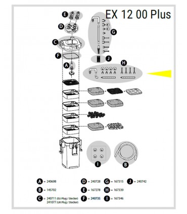 Tetra EX 1200 set tubi di pescaggio